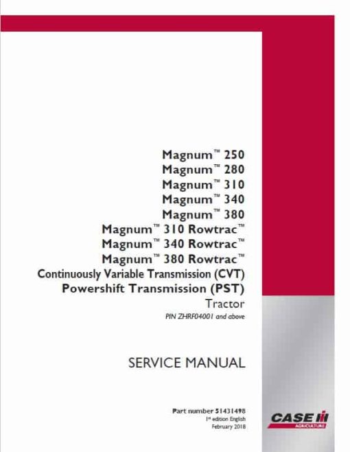 Case 310, 340, 380 Rowtrac Magnum Tractor Service Manual - Image 4