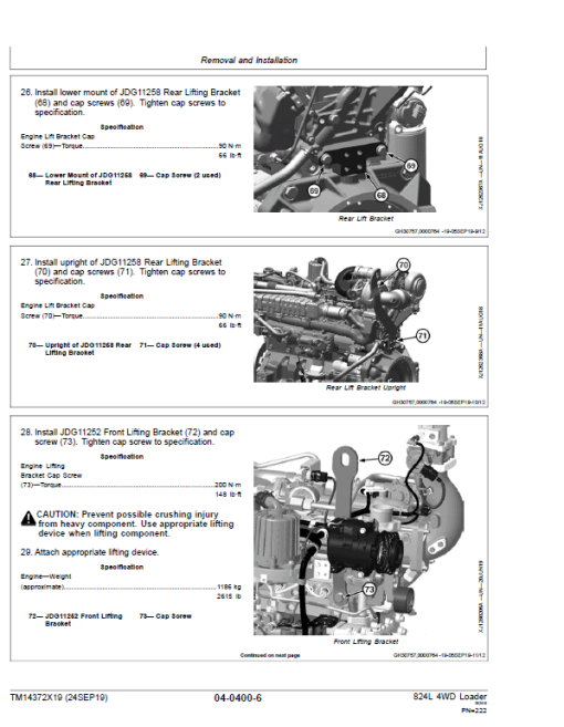 John Deere 824L 4WD Loader Repair Technical Manual (S.N D697293 - ) - Image 4