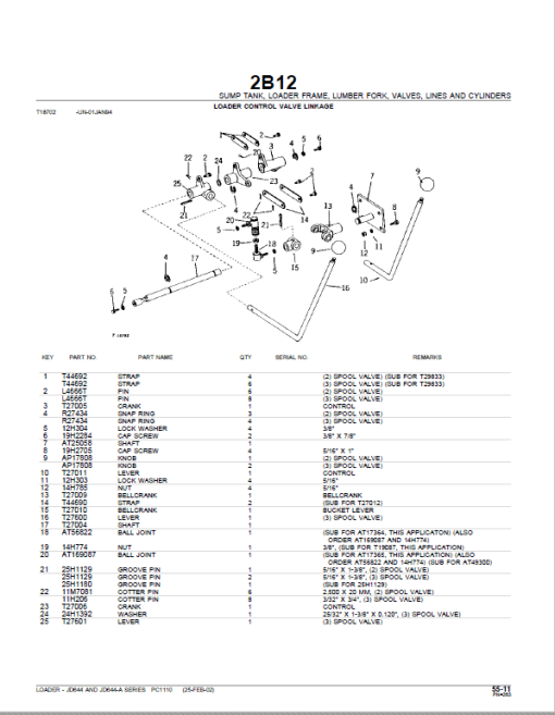 John Deere 644, 644A Loader Parts Manual PC1110 - Image 4