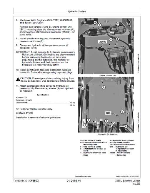 John Deere 325SL Backhoe Loader Repair Technical Manual (S.N after C273920 - C390995) - Image 4