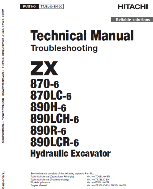 Hitachi ZX870-6 and ZX890H-6 Excavator Service Repair Manual - Image 4