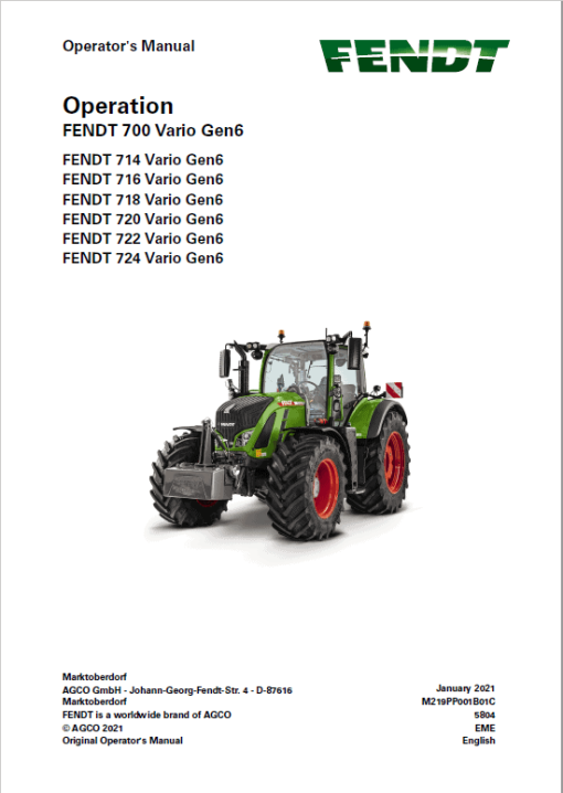 Fendt 714, 716, 718, 720, 722, 724 Vario Gen6 Tractors Workshop Repair Manual - Image 4