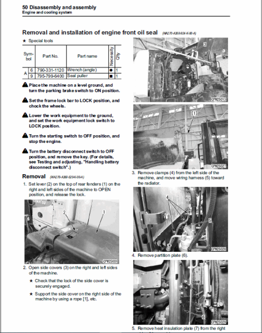 Komatsu WA270-7 Wheel Loader Service Manual - Image 4