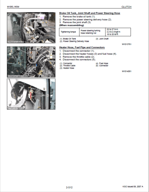 Kubota M96S, M108S Tractor Workshop Service Repair Manual - Image 4