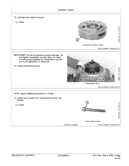 John Deere 444 P-Tier, Gen-A 4WD Loader Repair Technical Manual (S.N L_10283 - ) - Image 4