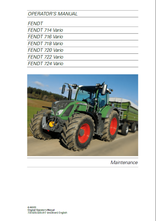 Fendt 714, 716, 718, 720, 722, 724 Vario Scr (3b) Tractors Workshop Repair Manual - Image 2