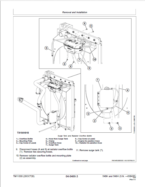 John Deere 540H, 548H Skidder Repair Technical Manual (S.N before  - 630435) - Image 4