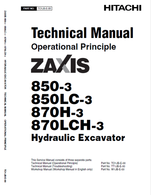 Hitachi ZX850-3 and ZX870H-3 Excavator Service Repair Manual - Image 5