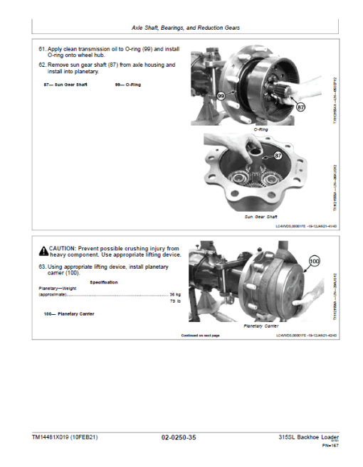 John Deere 315SL Backhoe Loader Technical Manual (S.N C390996 & D390996 - ) - Image 4