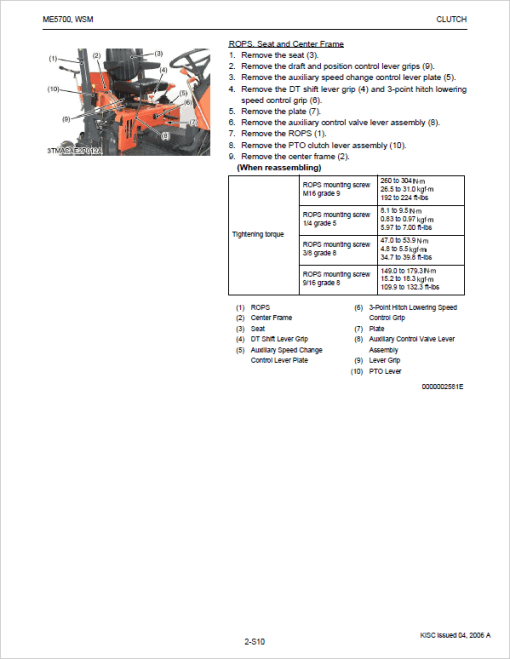 Kubota ME5700 Tractor Workshop Service Manual - Image 4