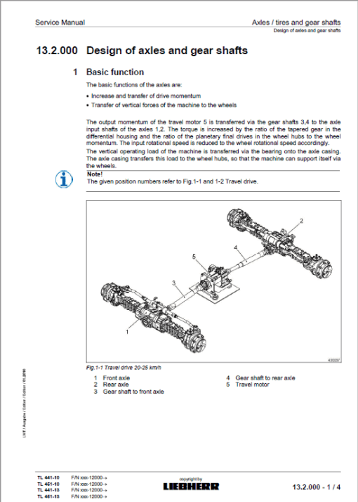 Liebherr TL441-10, TL451-10, TL441-13, TL451-13 Telescopic Handler Service Manual - Image 3