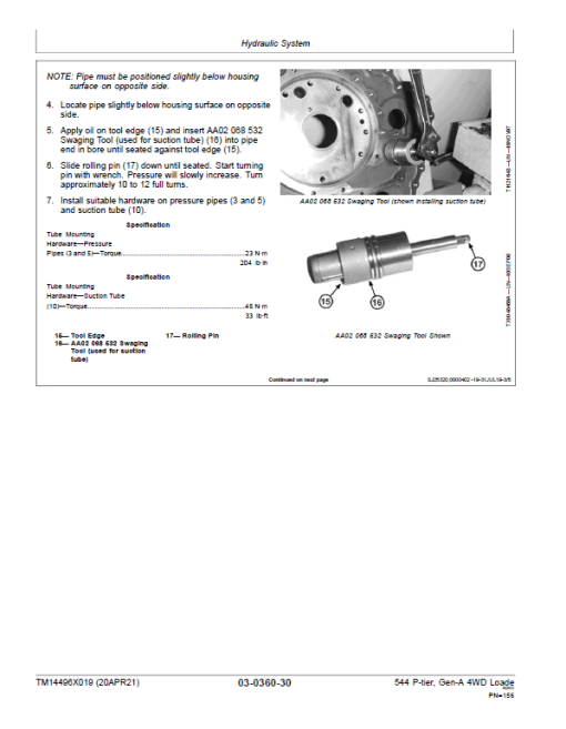 John Deere 544 P-Tier, Gen-A 4WD Loader Repair Technical Manual (S.N L_10283 - ) - Image 4