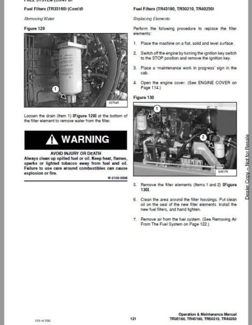 Bobcat TR35160, TR40250, TR45190, TR50210 versaHANDLER Telescopic Service Repair Manual - Image 4