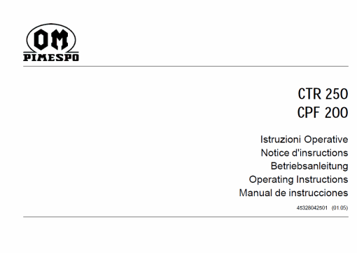 OM PIMESPO FIAT CTR 250, CPF 200, CTR 60 Workshop Repair Manual - Image 2