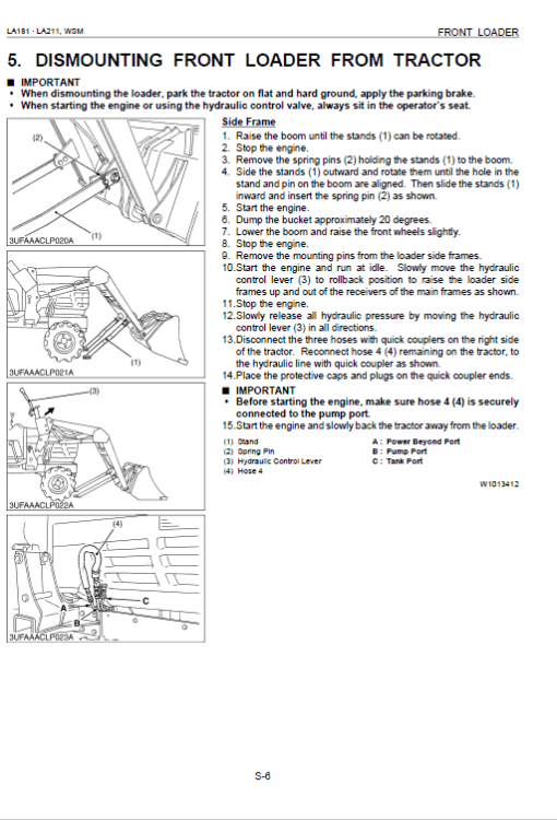 Kubota LA181, LA211 Front Loader Workshop Manual - Image 4