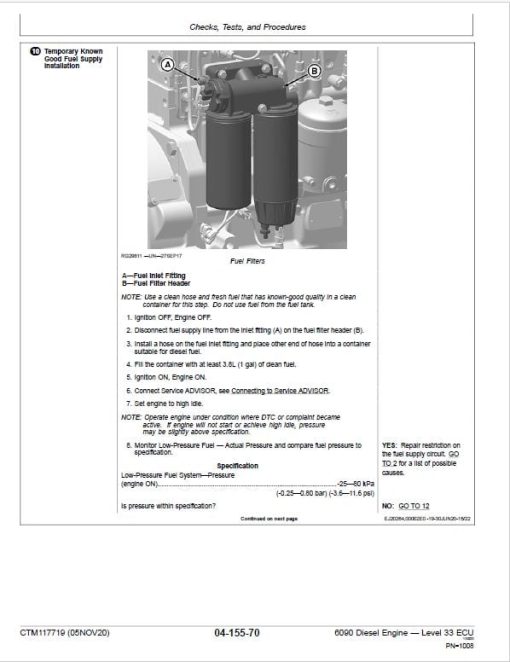 John Deere 6090 Diesel Engine Level 33 ECU Service Repair Manual (CTM117719) - Image 4