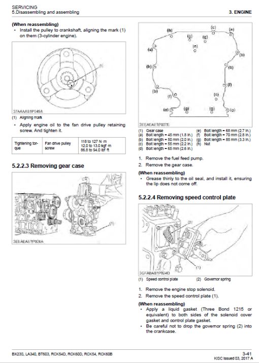 Kubota BX23S, LA340, BT603 Tractor Loader Workshop Manual - Image 4