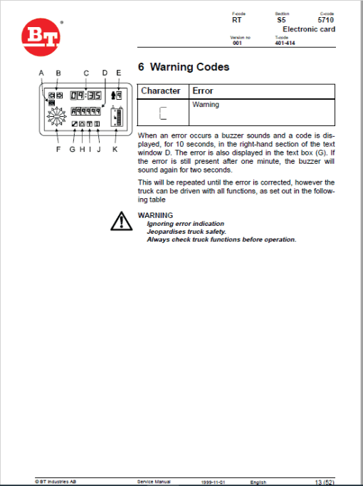 BT RR N, RR B, RR E, RR M Series Forklift Truck Service Manual - Image 5