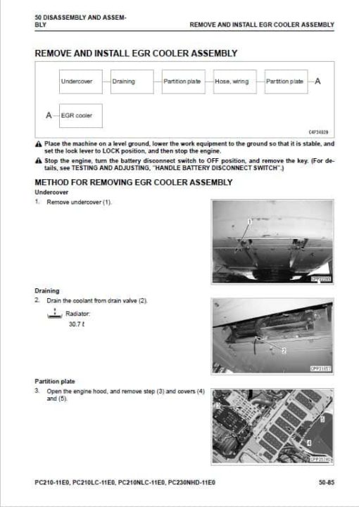 Komatsu PC210-11E0, PC210LC-11E0, PC210NLC-11E0, PC230NHD-11E0 Excavator Repair Manual - Image 4