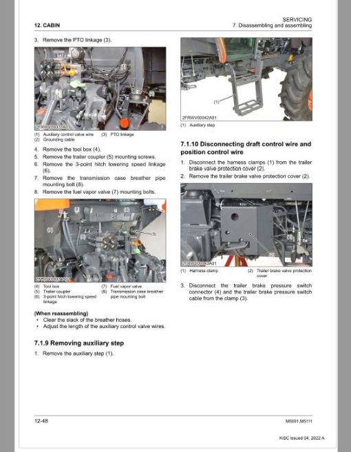 Kubota M5091, M5111 Tractor Workshop Service Repair Manual - Image 4