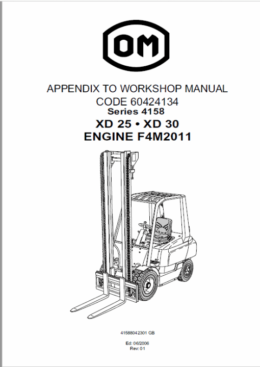 OM Pimespo XD25 and XD30 Forklift Workshop Manual - Image 4