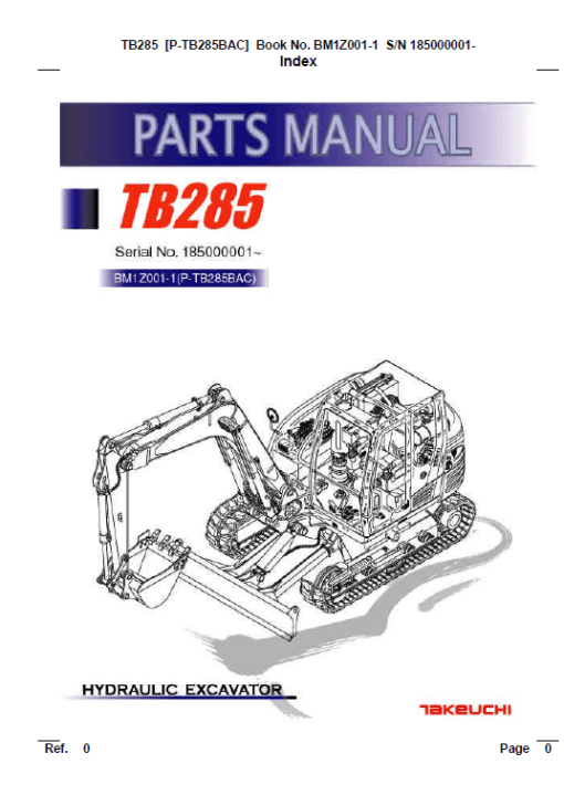 Takeuchi TB285 Compact Excavator Service Manual - Image 4