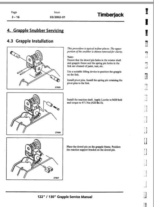 Timberjack 122, 130 Grapple Service Repair Manual - Image 4