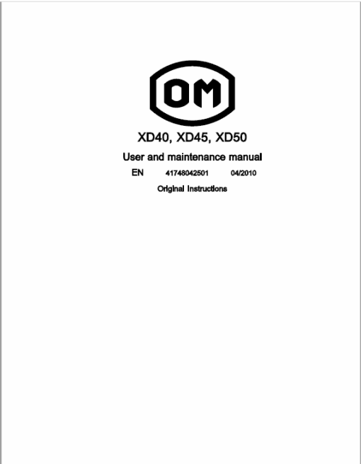 OM Pimespo XD40, XD45 and XD50 Forklift Workshop Manual - Image 4