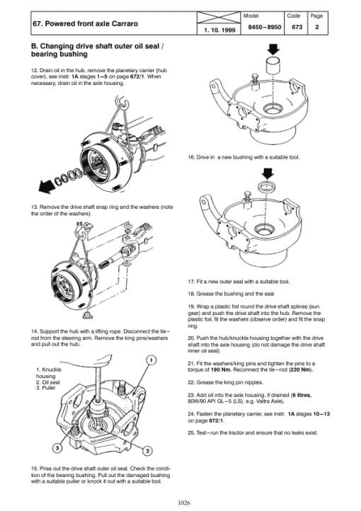 Valtra 8550, 8550E, 8550 Hi, 8750, 8750E, 8950 Hi Tractors Service Repair Manual - Image 4