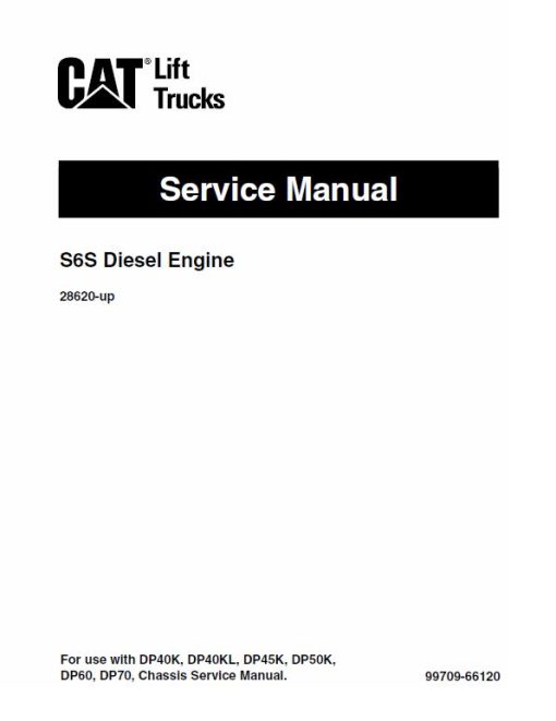 CAT DP40K, DP40KL, DP45K, DP50K Forklift Lift Truck Service Manual - Image 4