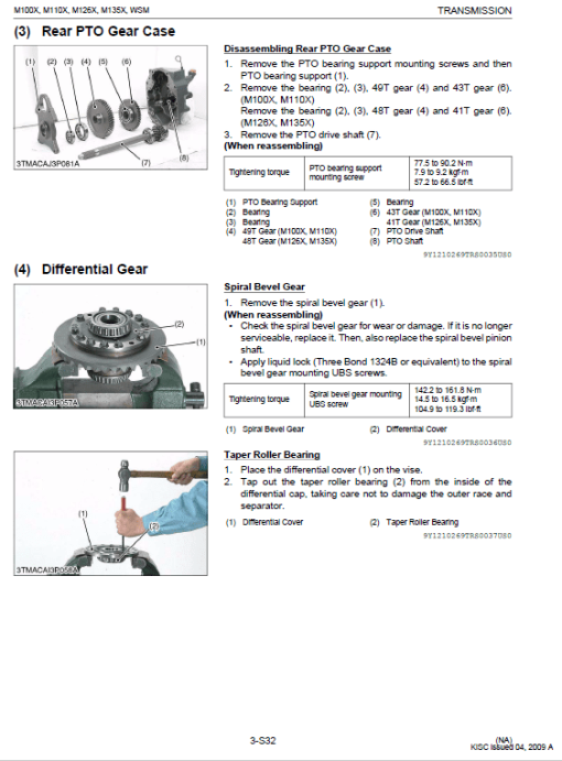 Kubota M100X, M110X, M126X, M135X Tractor Workshop Manual - Image 4