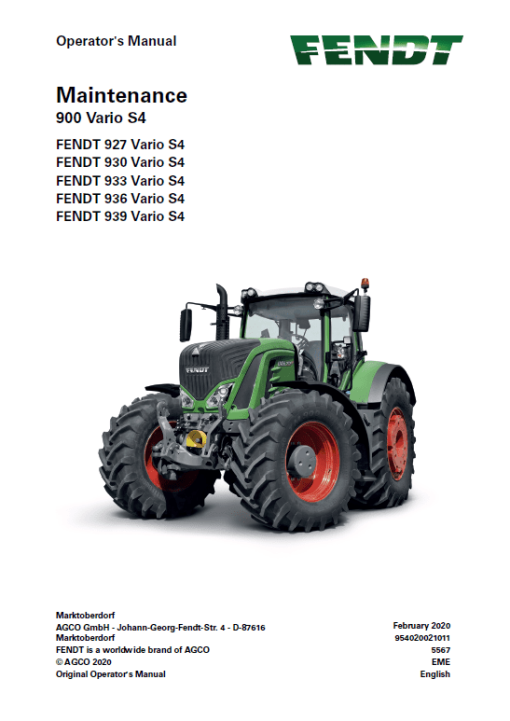 Fendt 927, 930, 933, 936, 939 Vario S4 Tractors Workshop Repair Manual - Image 4