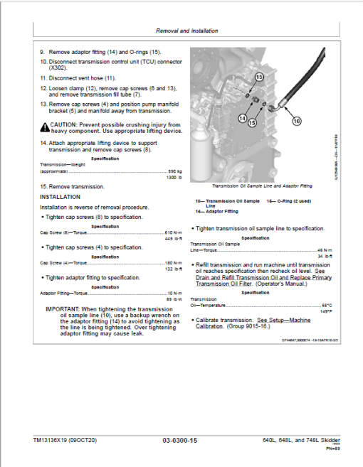 John Deere 640L, 648L, 748L Skidder Repair Manual (S.N C666893 - C690813 ) - Image 4