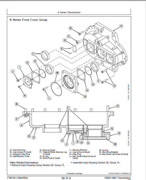 John Deere 18000 Series HMD Transmission - Vertical Mount Repair Manual (CTM158) - Image 4