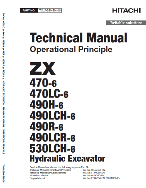 Hitachi ZX470-6, ZX490LCH-6 and ZX530LCH-6 Excavator Repair Manual - Image 2