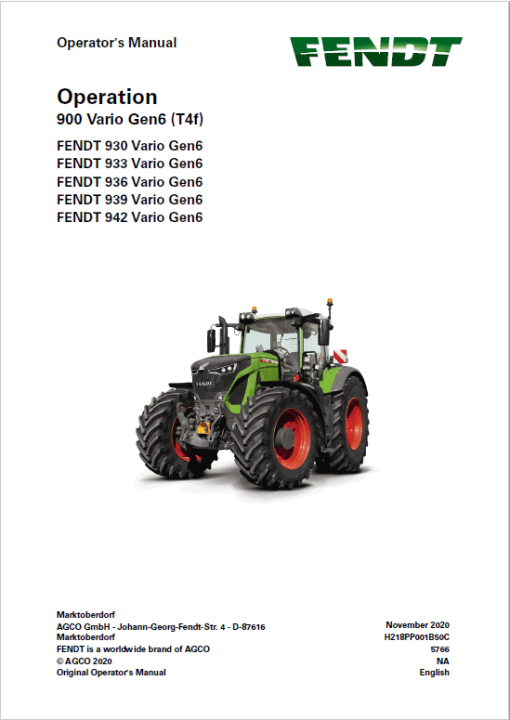 Fendt 930, 933, 936, 939, 942 Vario Gen6 Tractors Workshop Repair Manual - Image 4