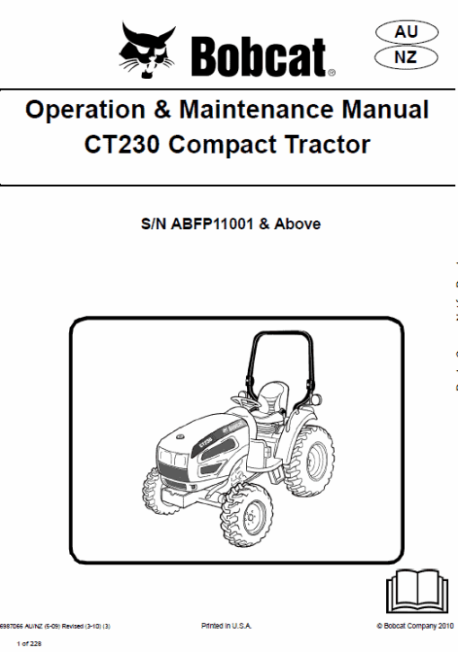 Bobcat CT225, CT230 and CT235 Compact Tractor Service Manual - Image 2