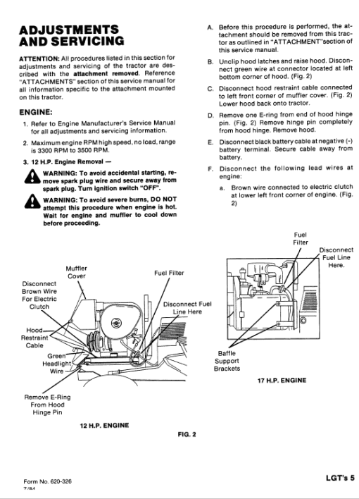 Ford LGT12, LGT14, LGT17, LGT18H Lawn Tractor Service Manual - Image 4