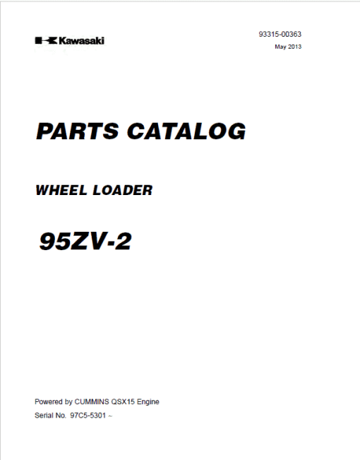 Kawasaki 95ZV-2 Wheel Loader Service Manual - Image 2