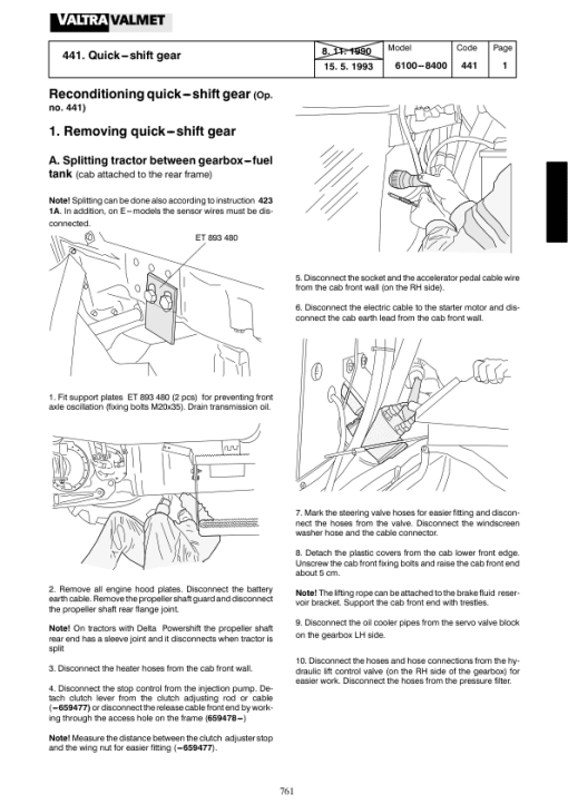 Valtra 6000, 6100, 6200, 6250 Hi, 6300, 6350 Hi, 6400, 6550 Hi Tractors Service Repair Manual - Image 4