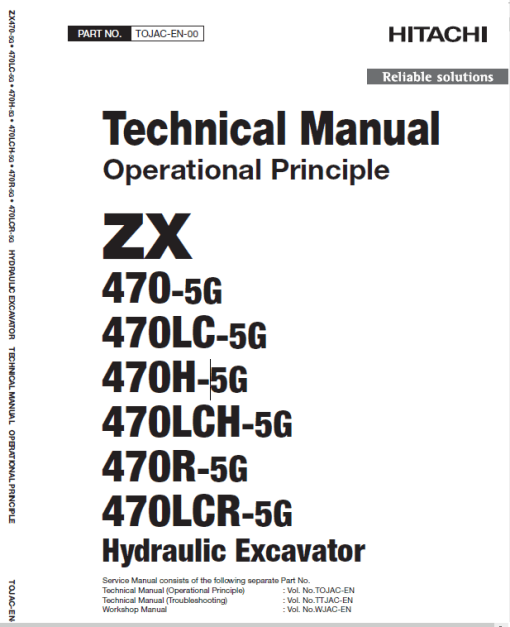 Hitachi ZX470-5G Excavator Service Repair Manual - Image 3