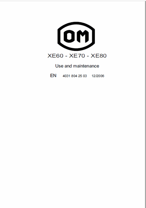 OM Pimespo XE60, XE70 and XE80 Forklift Workshop Manual - Image 4