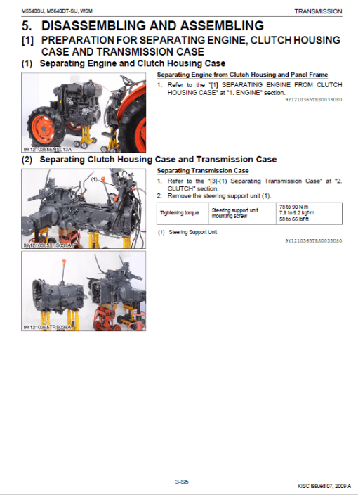 Kubota M5640SU Tractor Workshop Service Manual - Image 4