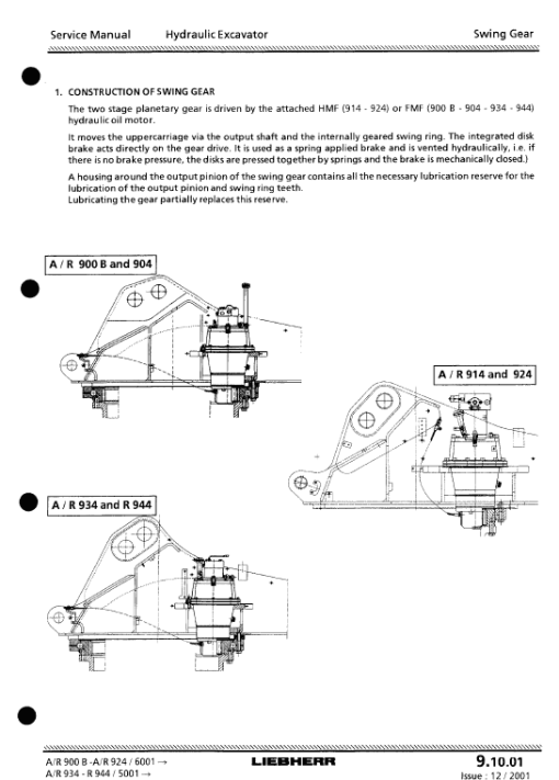 Liebherr R900B, R904, R914, R924, R934, R944 Litronic Excavator Service Manual - Image 4