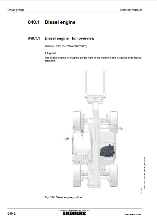 Liebherr T33-10 Telescopic Handler Service Manual - Image 4