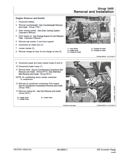 John Deere 85D Excavator Repair Technical Manual - Image 4