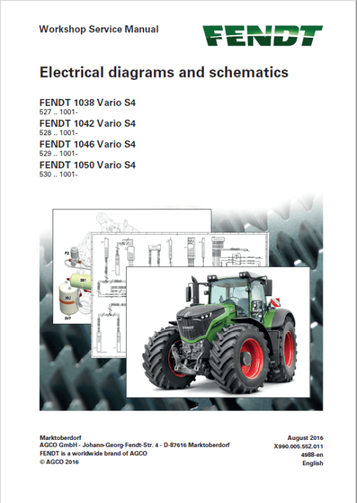 Fendt 1038, 1042, 1046, 1050 Vario S4 Tractors Workshop Repair Manual - Image 4