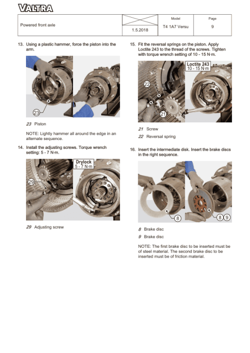 Valtra T154 V 1A7, T194 V 1A7, T234 V 1A7 Tractors (Stage III A) Service Repair Manual - Image 5