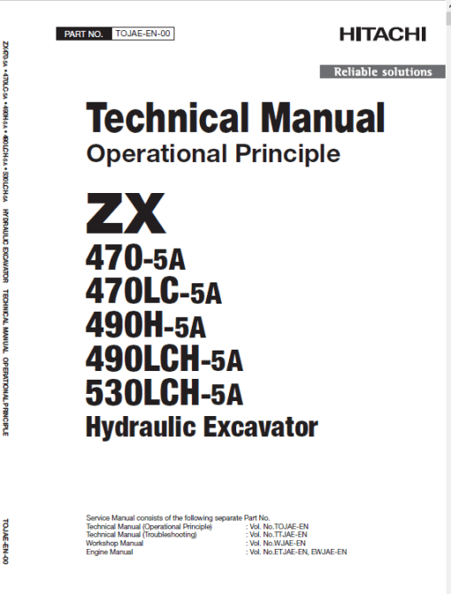 Hitachi ZX470-5A, ZX490LCH-5A and ZX530LCH-5A Excavator Service Repair Manual - Image 4