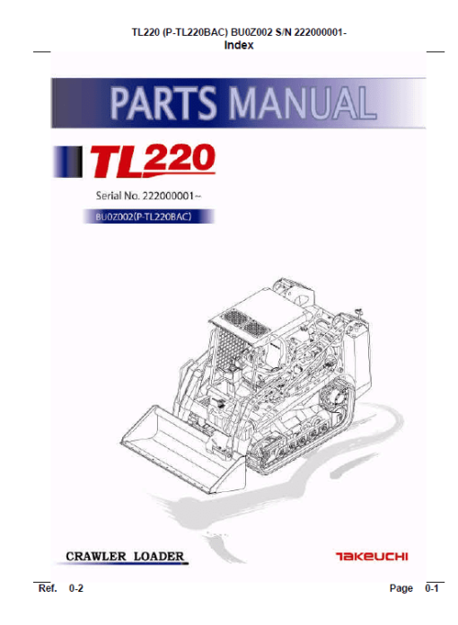 Takeuchi TL220 Loader Service Manual - Image 3